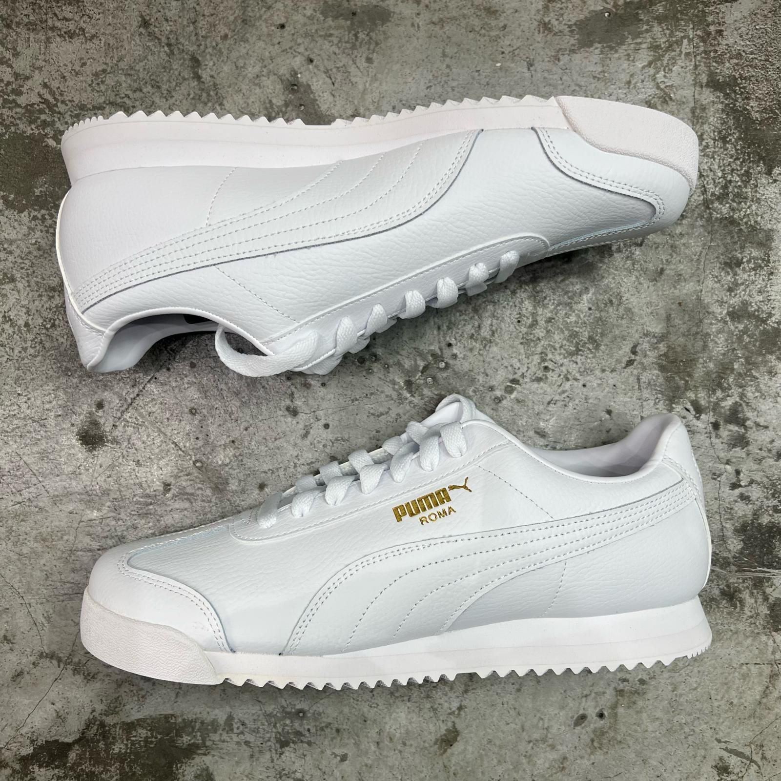 未使用 PUMA ROMA 24 STANDARD ローマ スニーカー プーマ 396868-03 ホワイト 28.5cm （11985M ...