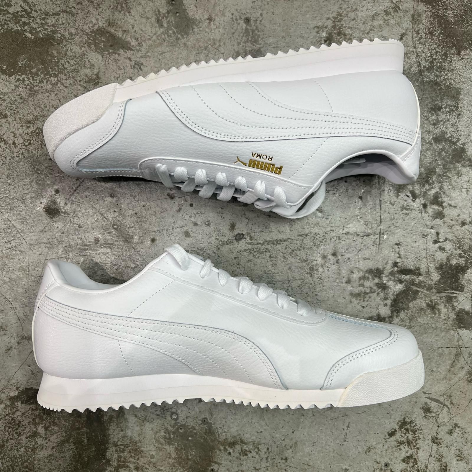 未使用 PUMA ROMA 24 STANDARD ローマ スニーカー プーマ 396868-03 ホワイト 28.5cm （11985M ...