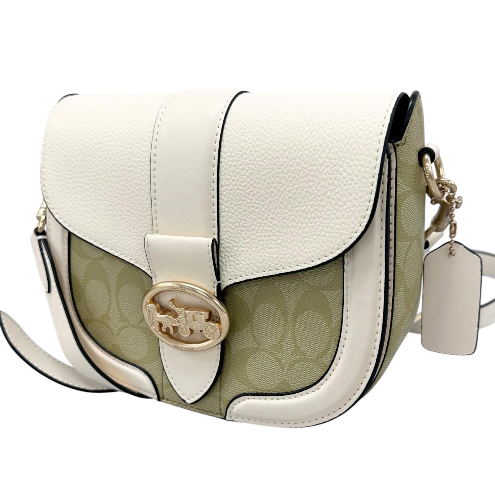 美品 COACH コーチ C2806 ショルダーバッグ レザー ホワイト レディース シグネクチャー【中古】【送料無料】 美品 COACH コーチ C2806 ショルダーバッグ レザー ホワイト