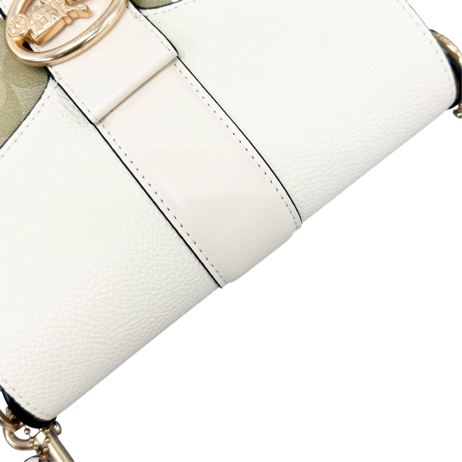 美品 COACH コーチ C2806 ショルダーバッグ レザー ホワイト レディース シグネクチャー【中古】【送料無料】 美品 COACH コーチ C2806 ショルダーバッグ レザー ホワイト