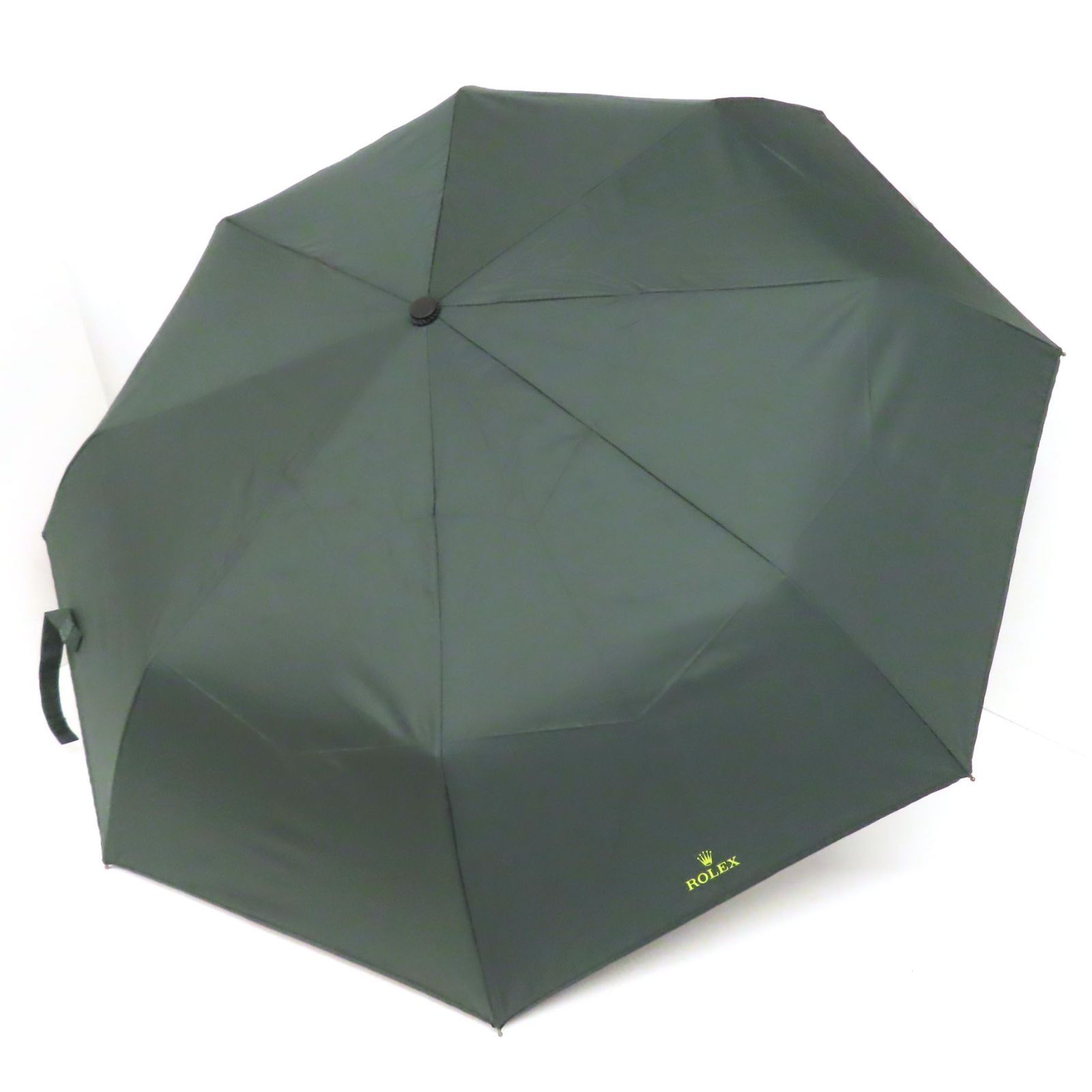 ROLEX ロレックス　折りたたみ傘　グリーン　晴雨兼用 OC26030 美品 ROLEX ロレックス 折りたたみ傘 ロゴプリント ワンタッチ