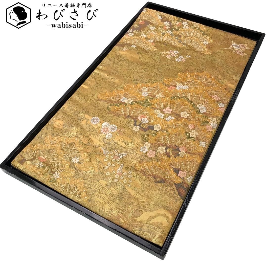 袋帯 松風 引箔 花模様 金色 O-6154 袋帯 松風 引箔 花模様 金色 O-6154 - メルカリ
