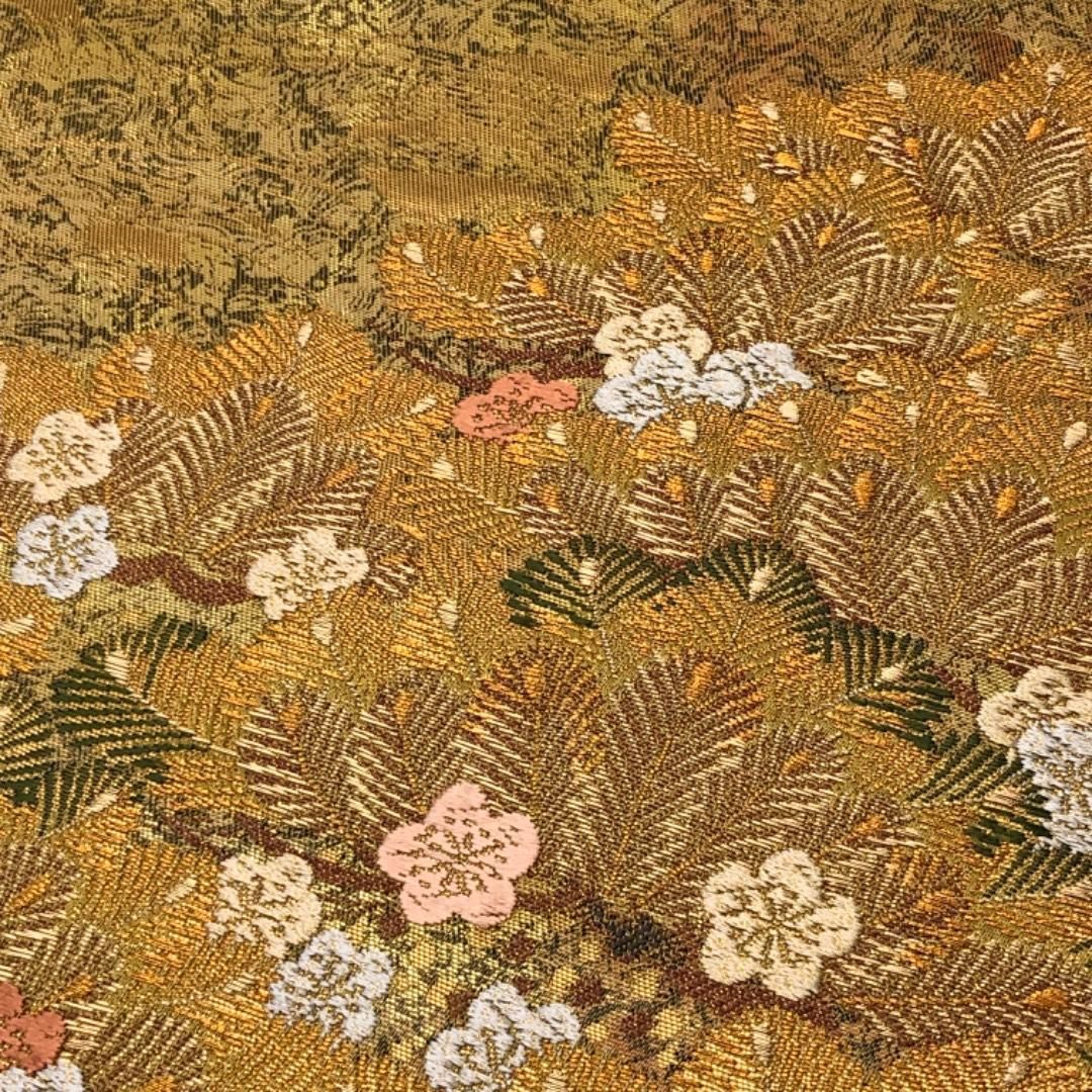 袋帯 松風 引箔 花模様 金色 O-6154 袋帯 松風 引箔 花模様 金色 O-6154 - メルカリ