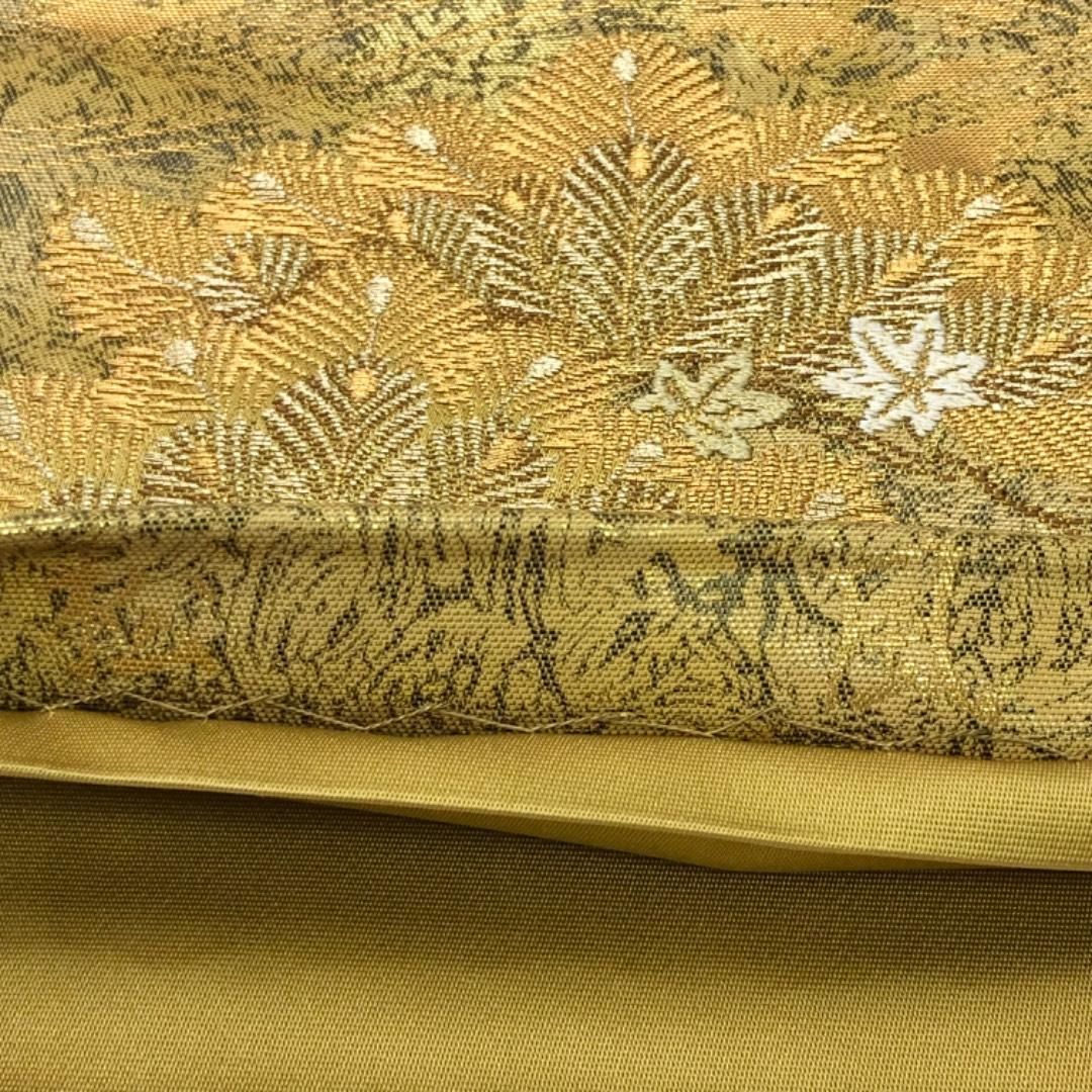 袋帯 松風 引箔 花模様 金色 O-6154 - メルカリ