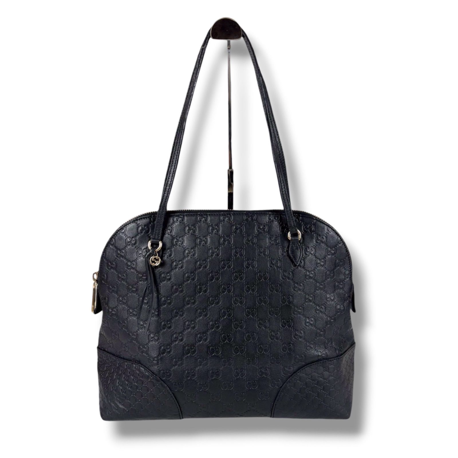 グッチ GUCCI グッチシマレザー トートバッグ チャーム付き GG柄
