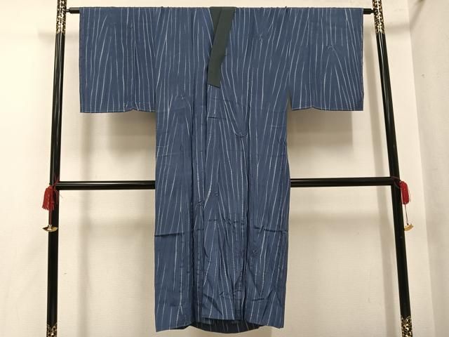 平和屋着物●男性 長襦袢 無双仕立て 絞り 間道 正絹 逸品 未使用 AABH4113ph