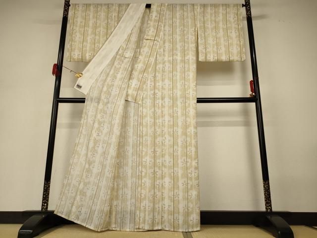 平和屋着物＊夏物　世界的ファッションデザイナー　山本寛斎　kansaiブランド　小紋　紗　舞花文　洗える着物　AABH3915jd 平和屋着物＊夏物 世界的ファッションデザイナー 山本寛斎 kansai