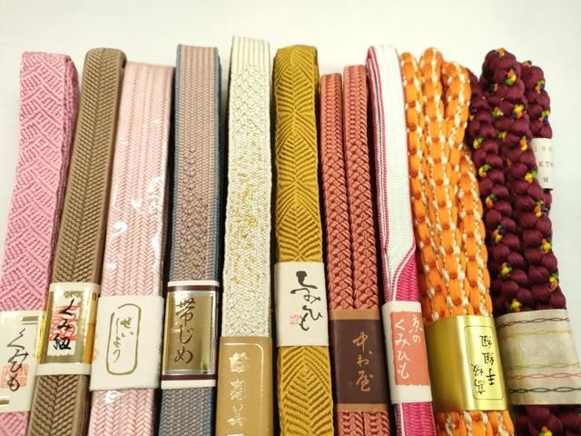 平和屋着物●和装小物　帯締め10本セット　高麗組　冠組　礼装用　高島屋扱い　金糸　逸品　未使用　CABF7297ju 平和屋着物○和装小物 帯締め10本セット 高麗組 冠組 礼装用 高島屋