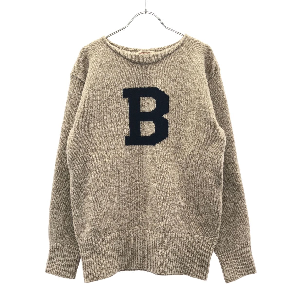 BONCOURA ボンクラ エルボーパッチニットセーター ベージュ 38 - メルカリ