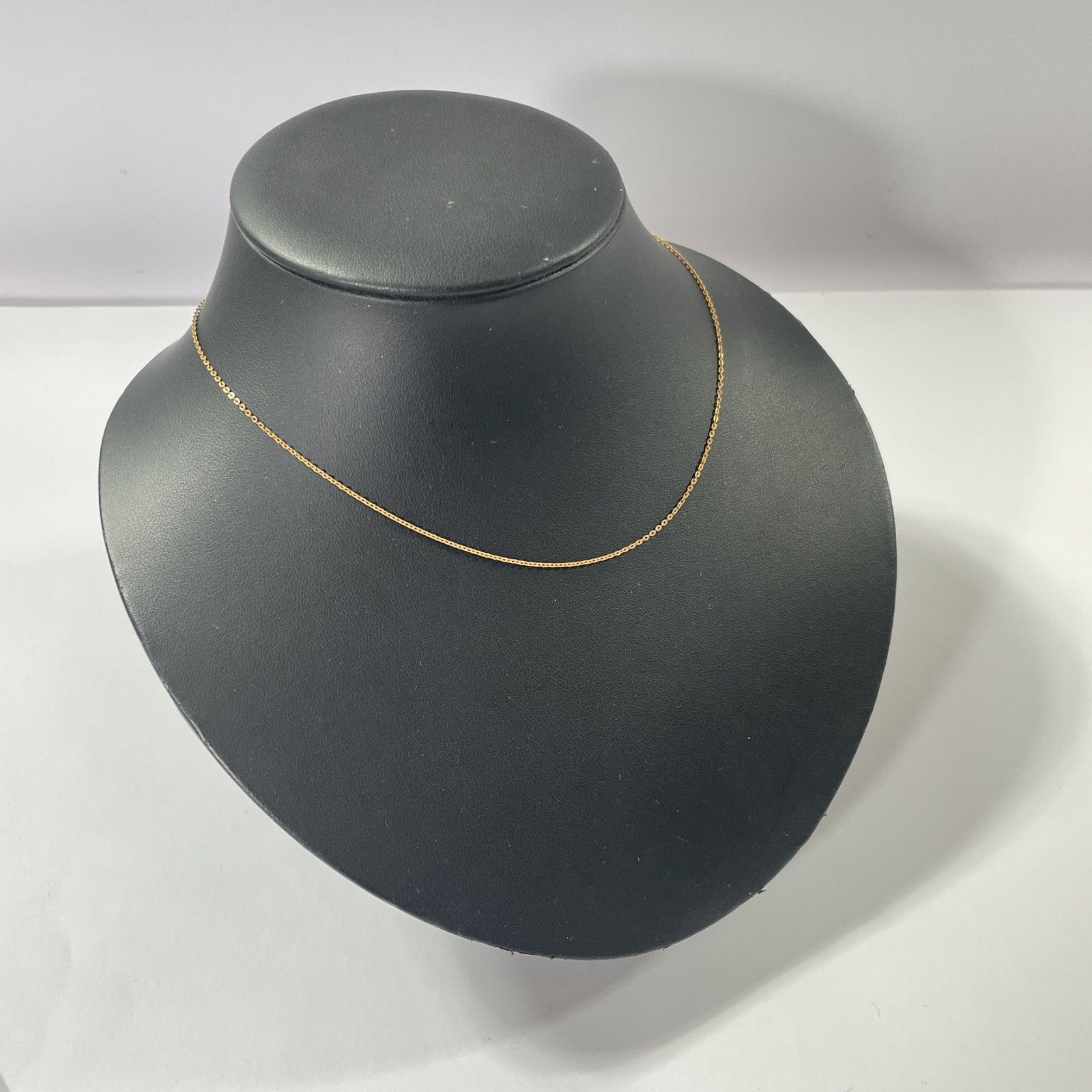 ☆ 750/K18刻印 18金 イエローゴールド 極細チェーンネックレス 全長約