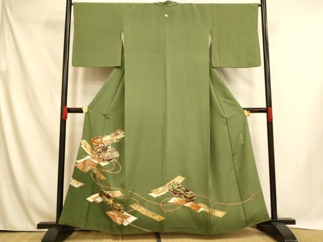 平和屋着物●染色作家　おだに武士　色留袖　人物文　暈し染め　金彩　正絹　逸品　CABC5666xi 平和屋着物○染色作家 おだに武士 色留袖 人物文 暈し染め 金彩 正絹
