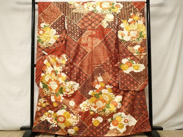 平和屋着物●豪華振袖　花鞠文　暈し染め　金彩　正絹　逸品　CABC2167ut 平和屋着物○豪華振袖 花鞠文 暈し染め 金彩 正絹 逸品 CABC2167ut