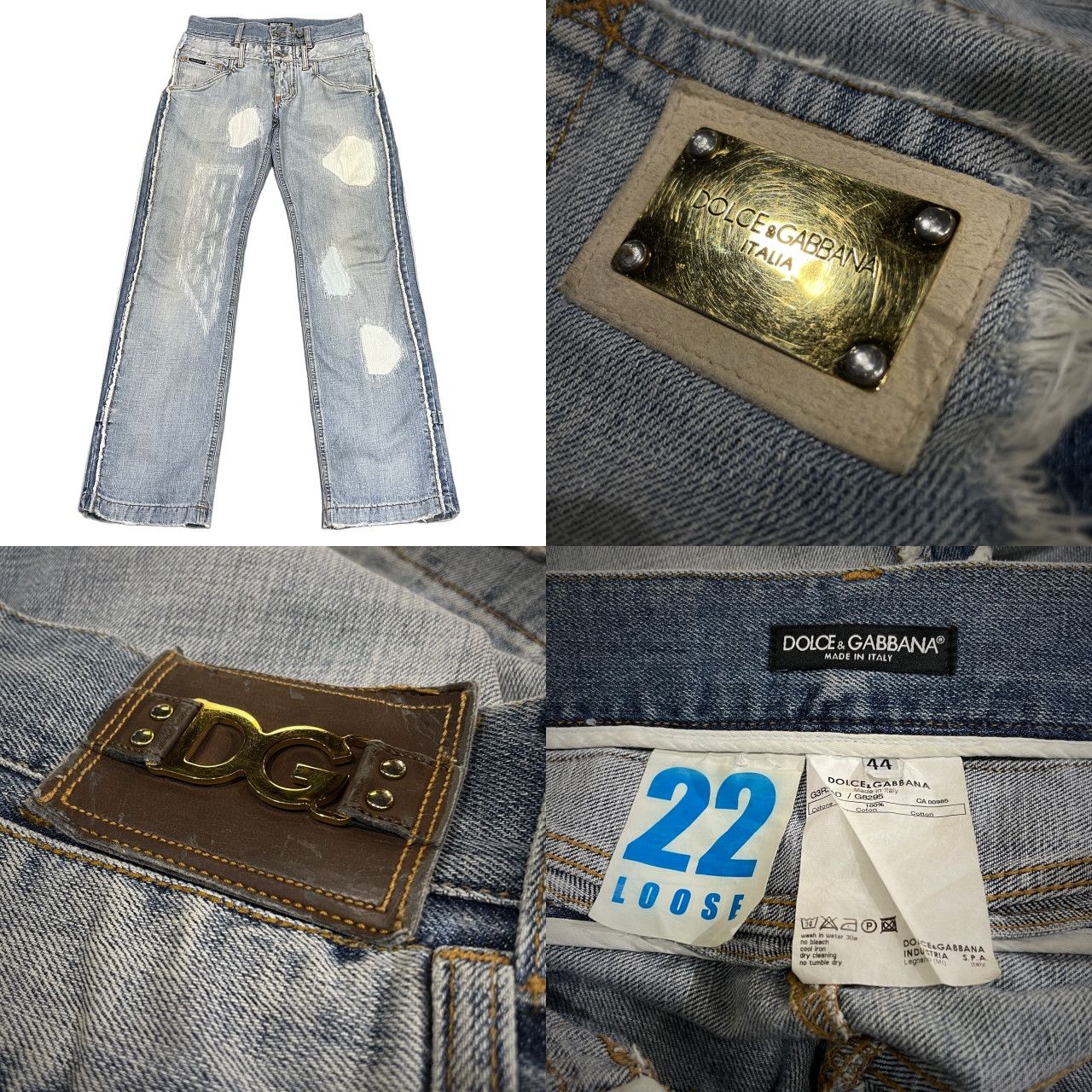 デニム・ジーンズ DOLCE&GABBANA 06SS ゴールドプレートダメージ加工 