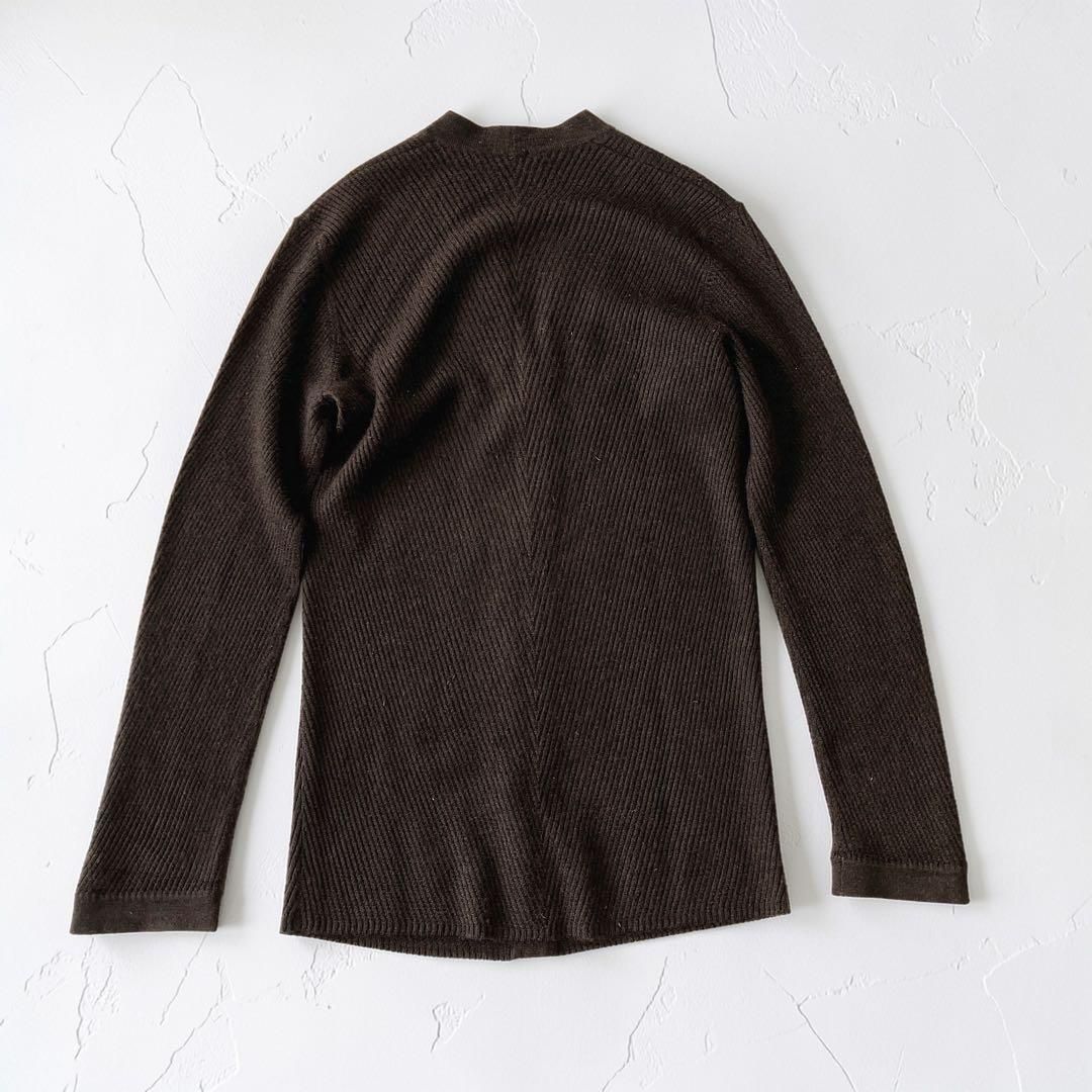 エルメス カシミア シルク Vネック カーディガン 茶色 絹 M〜L レディース エルメス カシミア シルク Vネック カーディガン 茶色 絹 M〜L