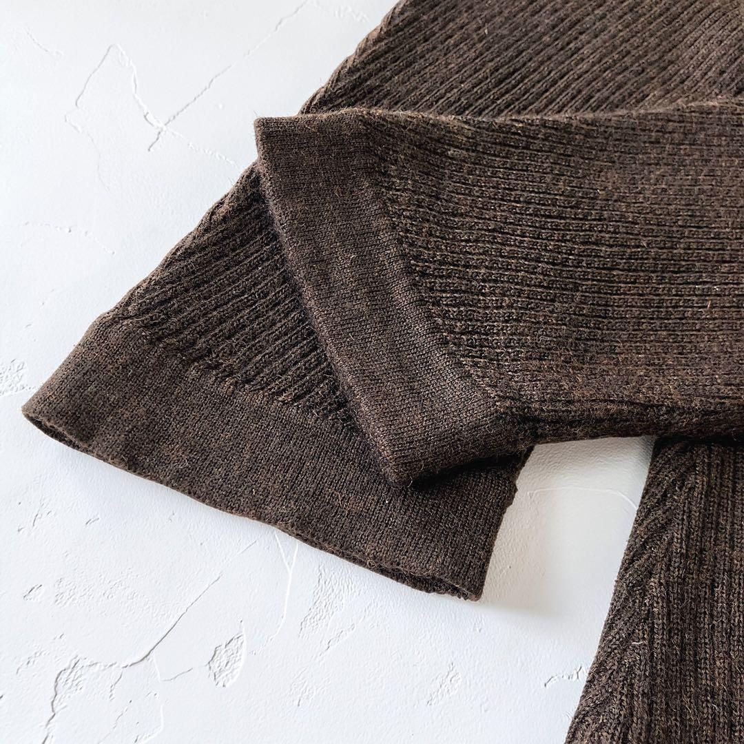 エルメス カシミア シルク Vネック カーディガン 茶色 絹 M〜L レディース エルメス カシミア シルク Vネック カーディガン 茶色 絹 M〜L