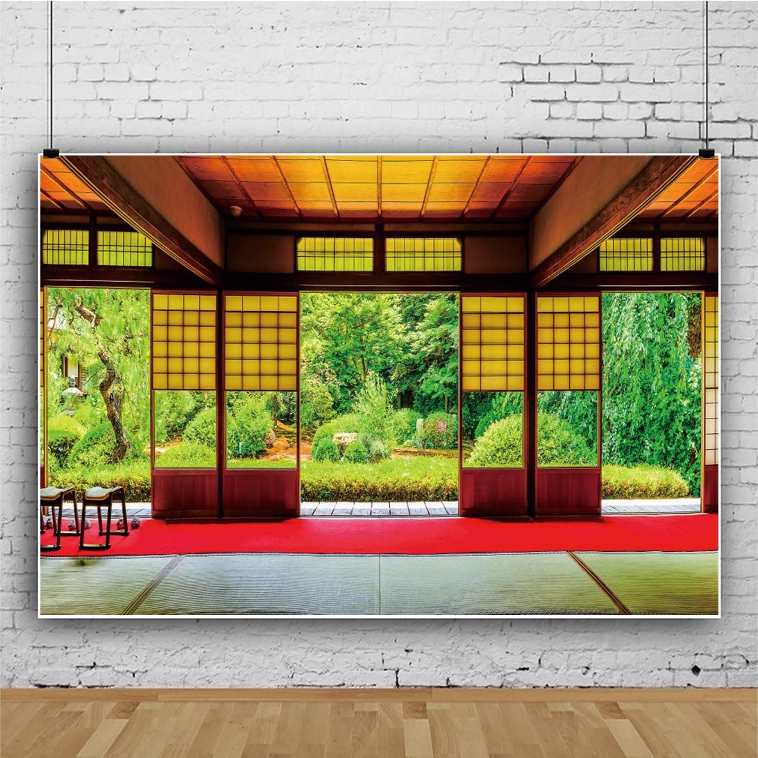 特価商品 Qinunipoto 和風 背景布 2.5x1.8m 和室 伝統的な木造建築 和風写真 撮影用 京都 日本風格 背景幕 家の装飾 古典 撮影布 人物撮影 写真館 自宅用 商業用 無反射 ビニール製 4,754円