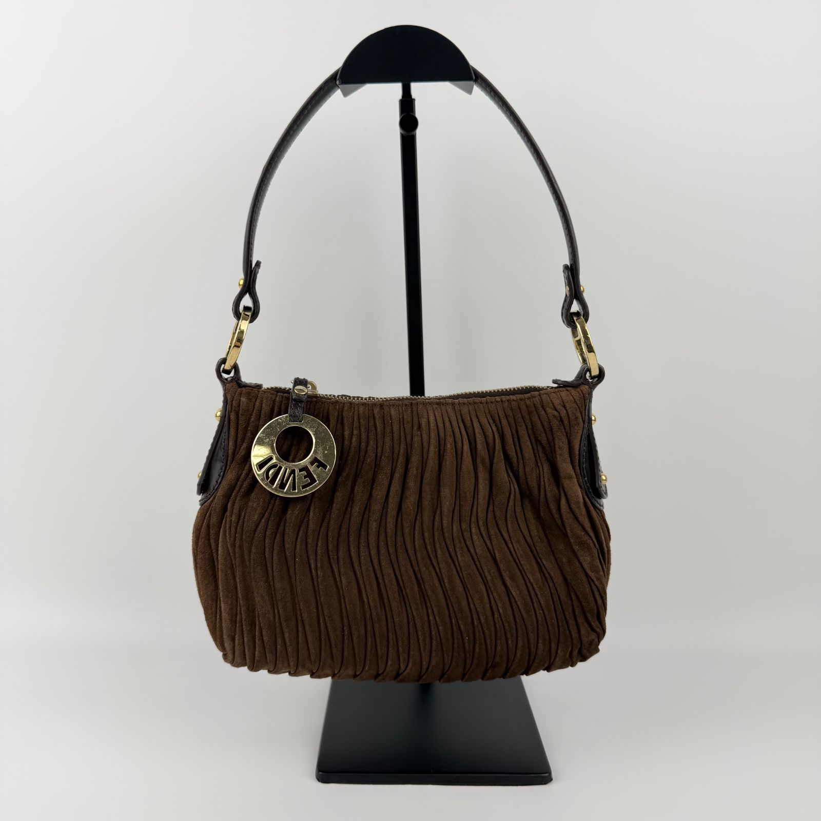中古】FENDI フェンディ ハンドバッグ ショルダーバッグ ブラウン 