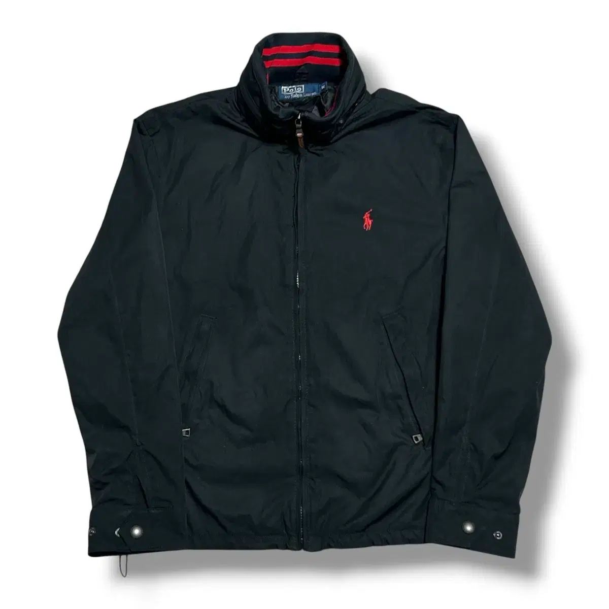 POLO Ralph Lauren ブラック 内蔵フーディー ウィンドブレーカー-今季 