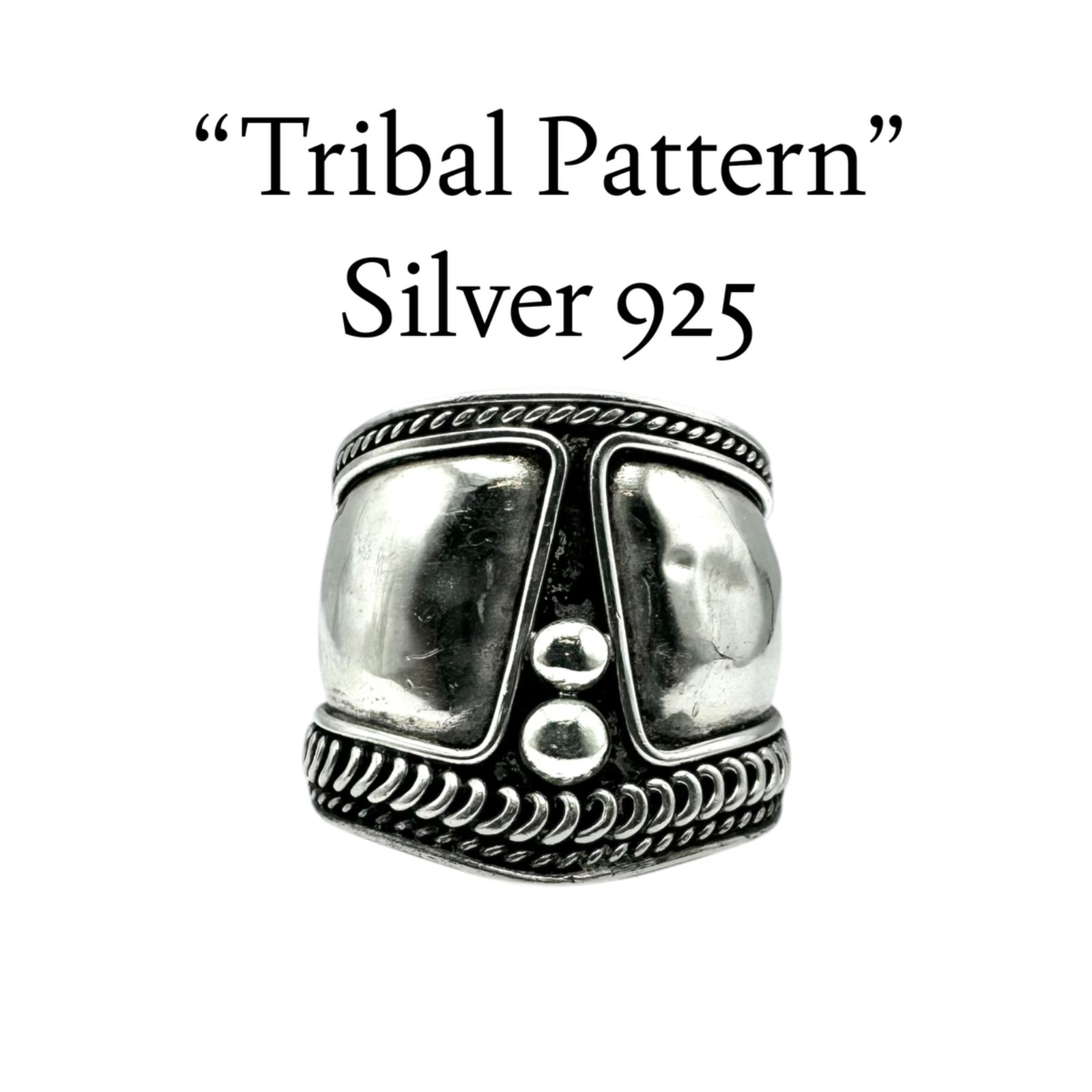 民族調】ワイド トライバル Silver 925 銀製 Design Ring シルバー 
