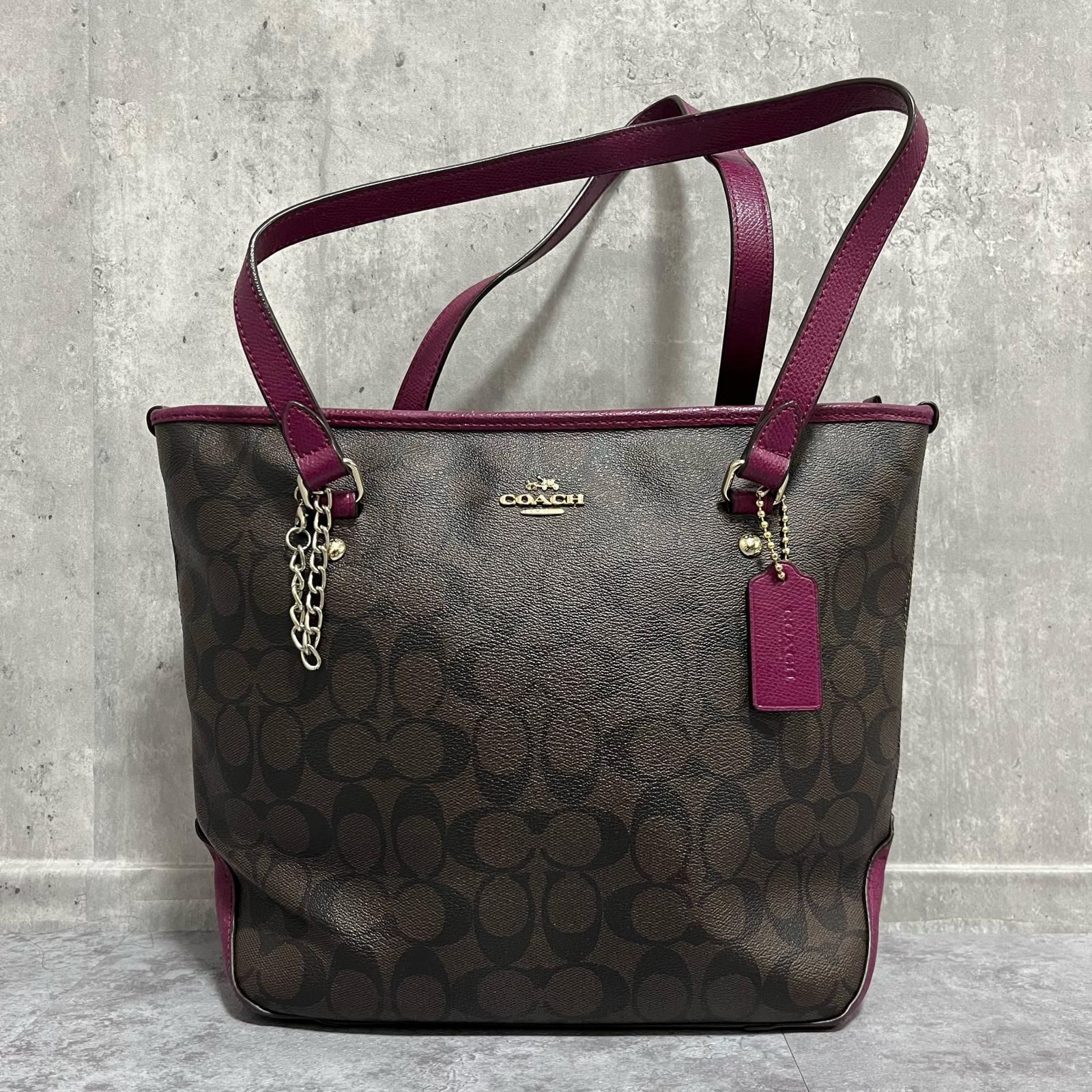 COACH】コーチ シグネチャートートバッグ シグネチャーモチーフ PVC 