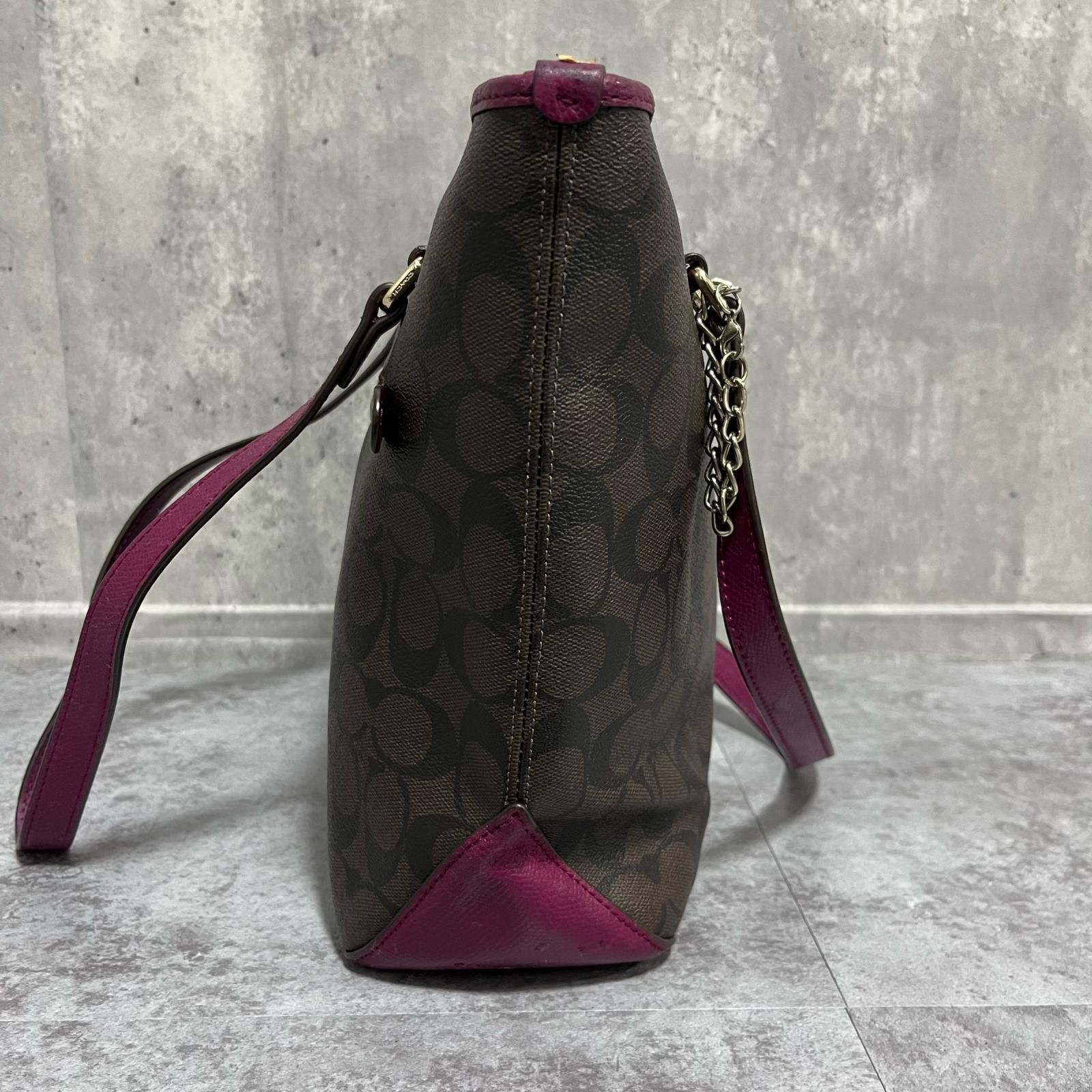 COACH】コーチ シグネチャートートバッグ シグネチャーモチーフ PVC 