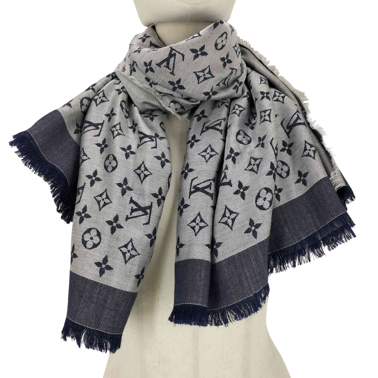 ルイヴィトン LOUIS VUITTON ショール モノグラム デニム レディース 