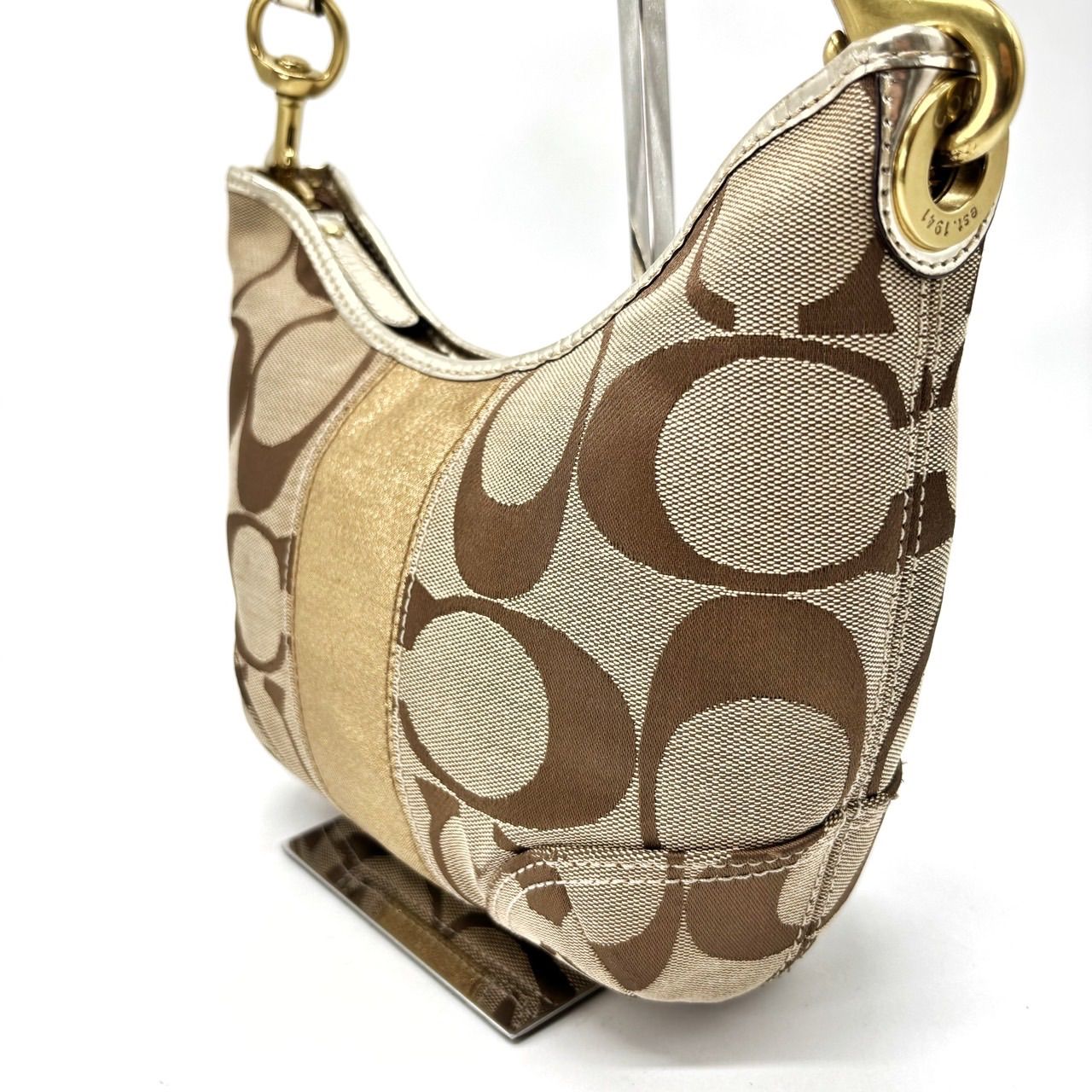 良品】coach y2k signature canvas handbag accessoryporch gold parts 
