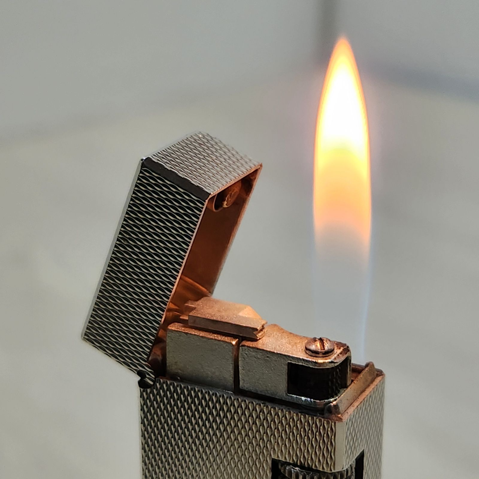 美品】 dunhill ダンヒル ガスライター ローラー式 シルバー スクエア 