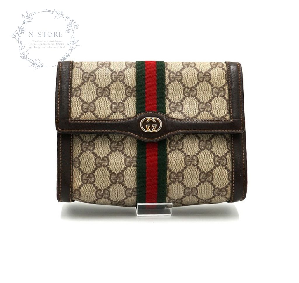 GUCCI PARFUMS オールドグッチ GGスプリーム シェリーライン クラッチ