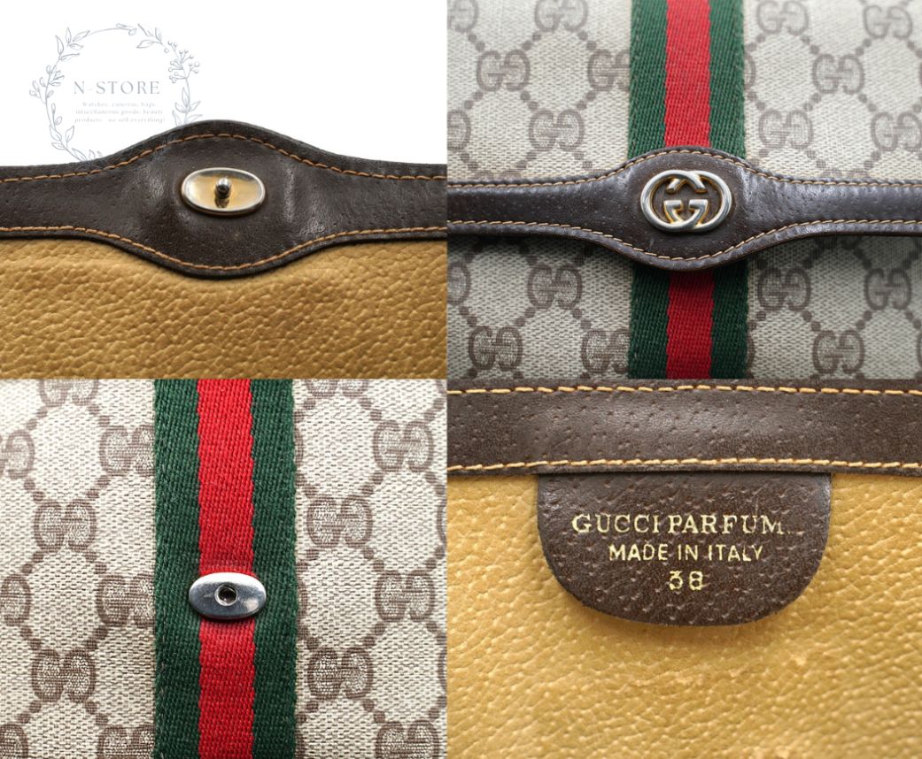 オールドグッチ　クラッチバッグ　PARFUMS シェリーライン　GGスプリーム GUCCI グッチ GGスプリーム シェリーライン クラッチバッグ オールド