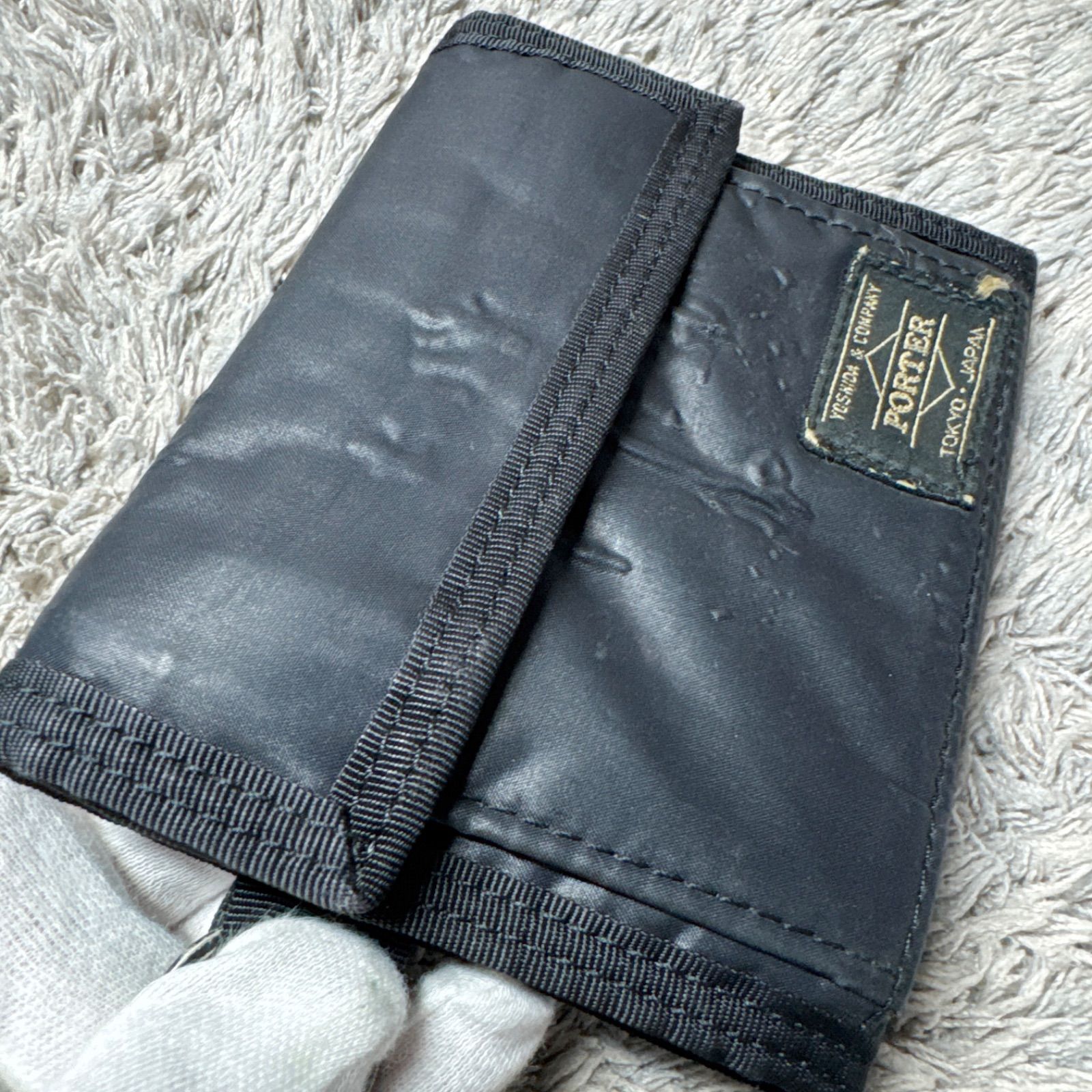 PORTER ポーター ナイロン 三つ折り財布 ブラック - メルカリ