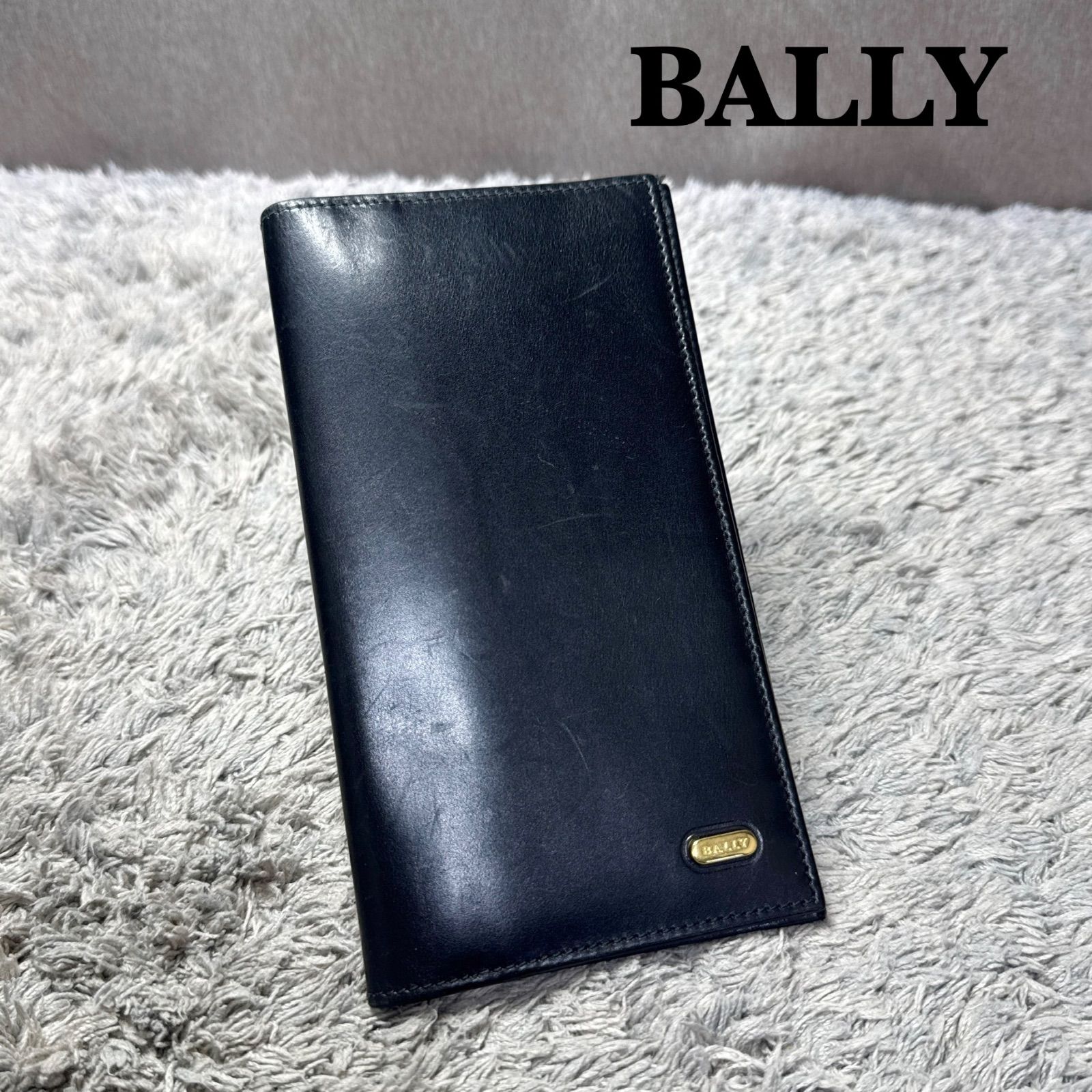BALLY バリー レザー 長財布 ブラック ゴールド金具ロゴ - メルカリ