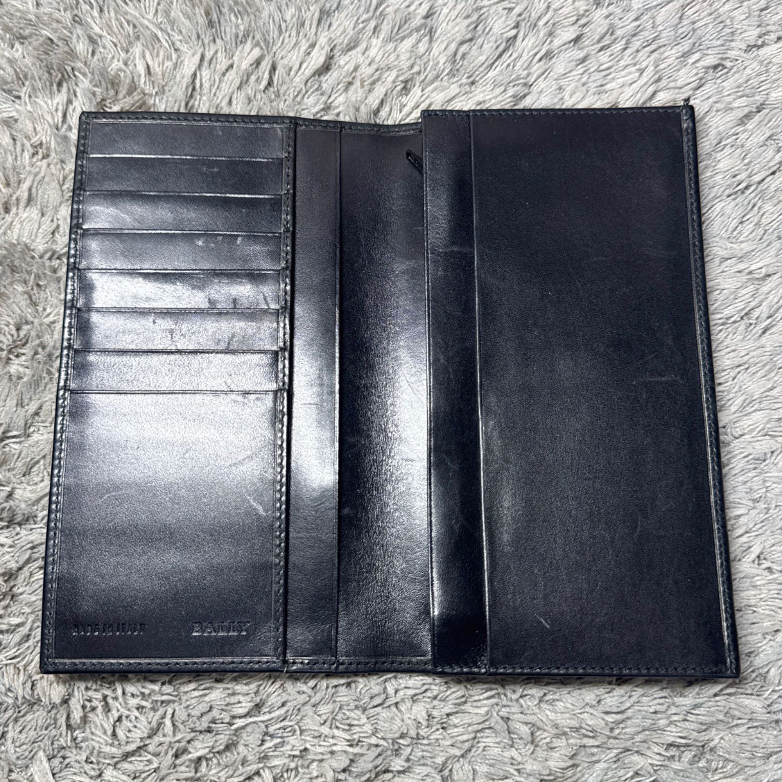 BALLY バリー レザー 長財布 ブラック ゴールド金具ロゴ - メルカリ