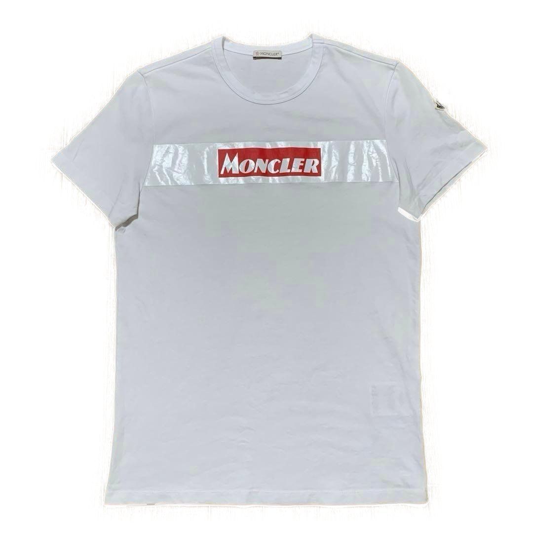モンクレール プリントロゴ Tシャツ ホワイト S 国内正規品 3S573 