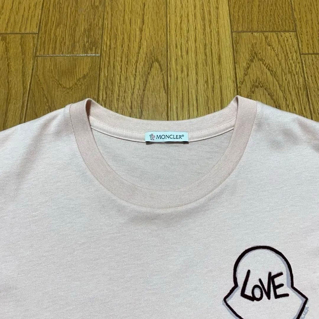 モンクレール LOVE Tシャツ ピンク S 国内正規品 3S616 - メルカリ