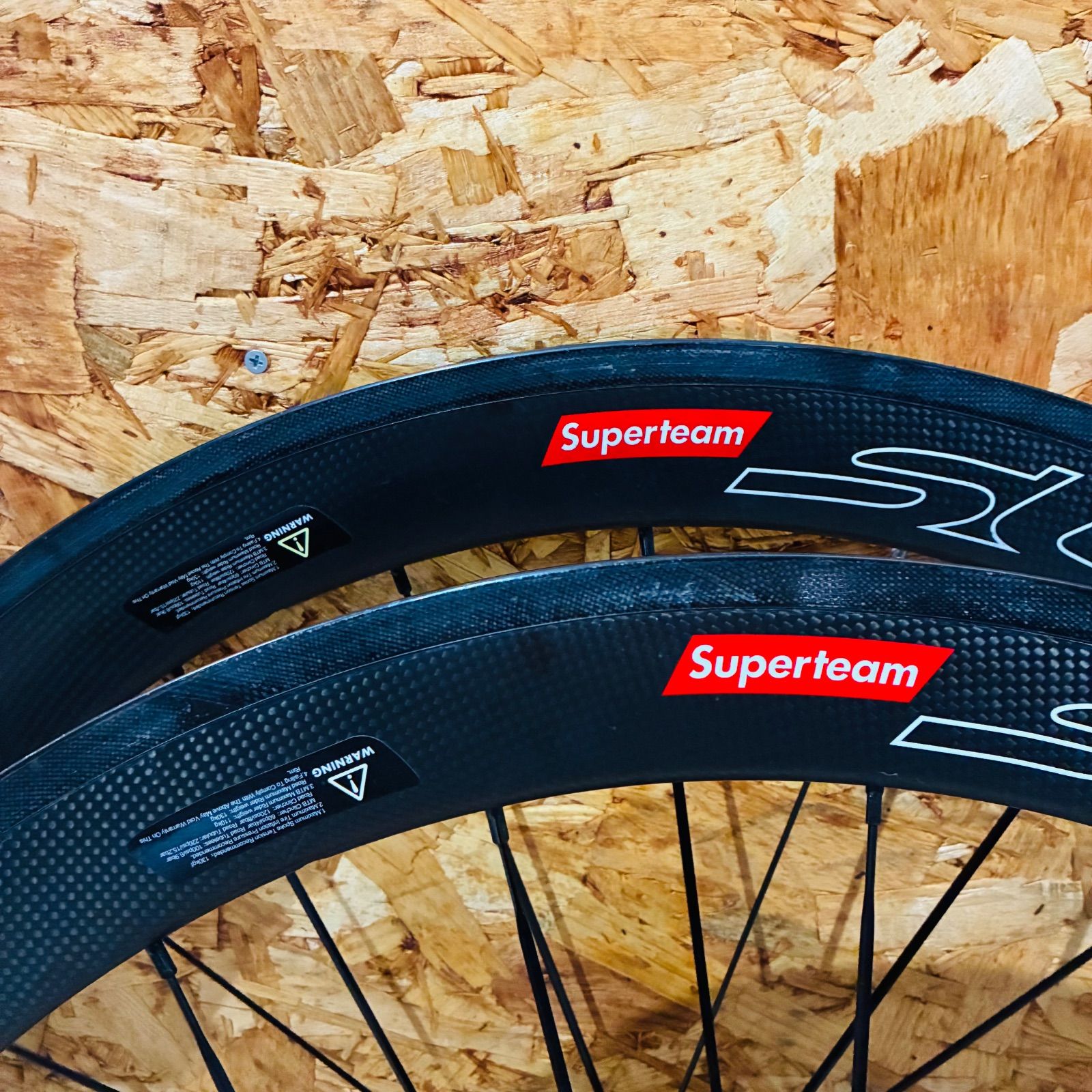 中古品】SUPER TEAM カーボン ホイール 前後 2本 セット シマノ 11s