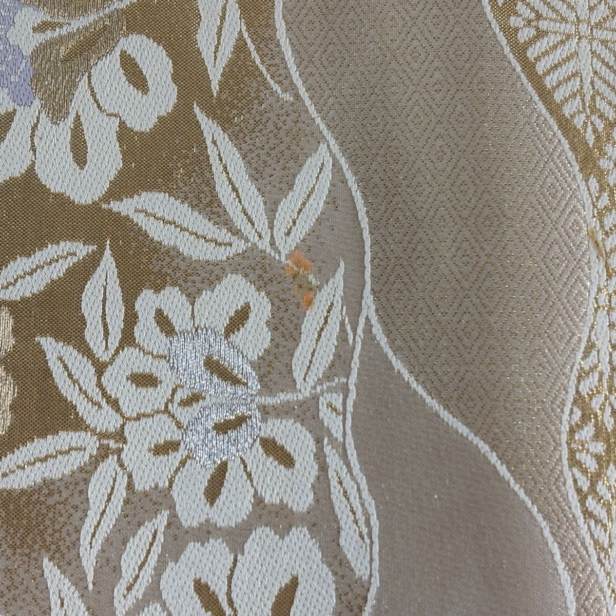 袋帯 秀品 草花 亀甲 金銀糸 箔 金色 六通 正絹 【中古】 - メルカリ
