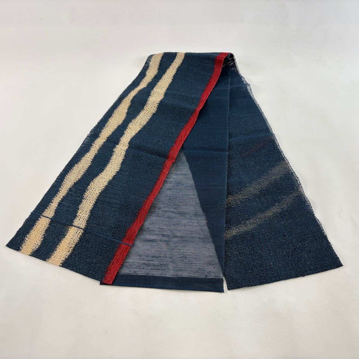 美品】 名古屋帯 秀品 八寸名古屋帯 夏帯 縞 紺色 麻 【中古】 - メルカリ
