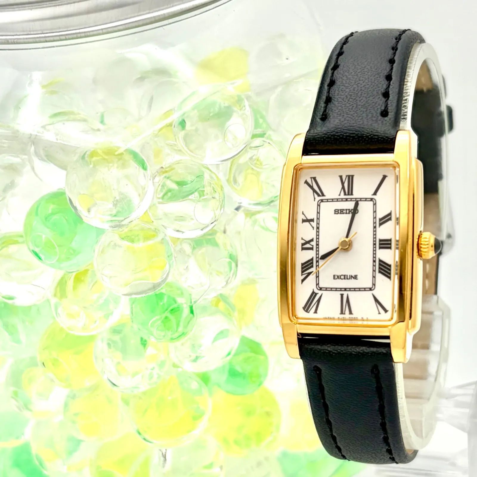 SEIKO Exceline 10K 腕時計 ゴールド ローマン 稼働品 10K 金無垢 