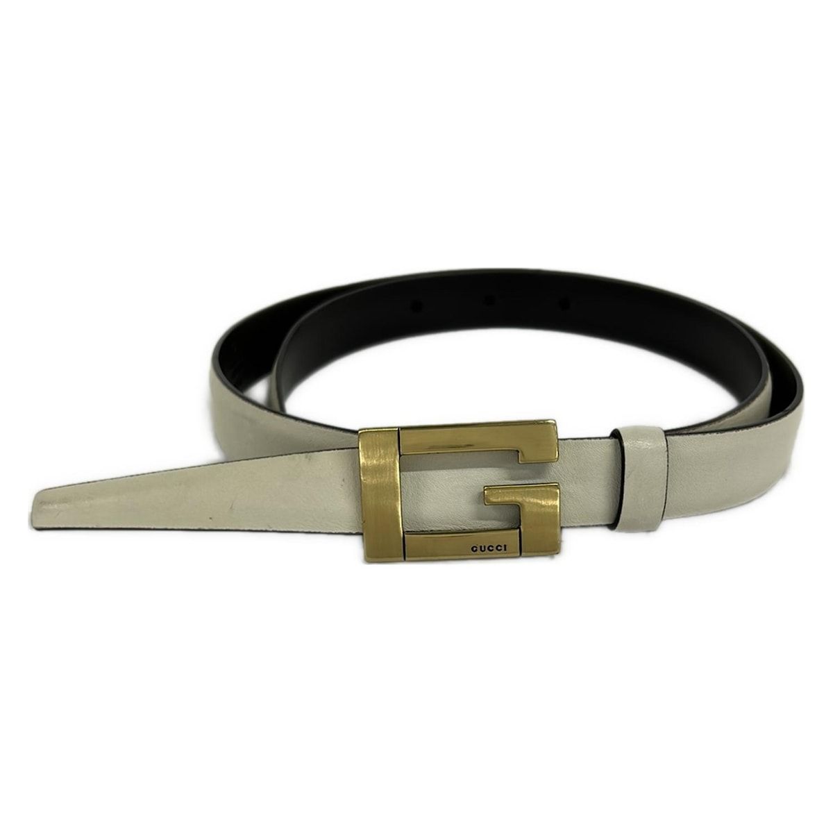 GUCCI(グッチ) ベルト 70 - 31932 白×ゴールド レザー GUCCI(グッチ) ベルト 70 - 31932 白×ゴールド レザー - メルカリ