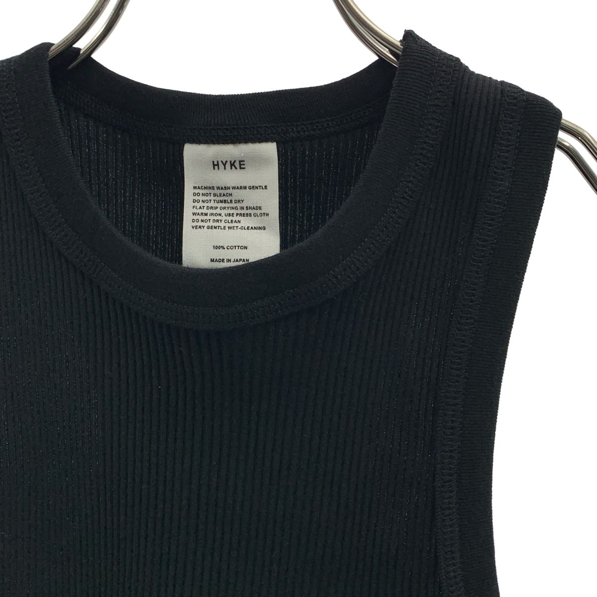 美品】 HYKE / ハイク | リブ タンクトップ | F | ブラック 