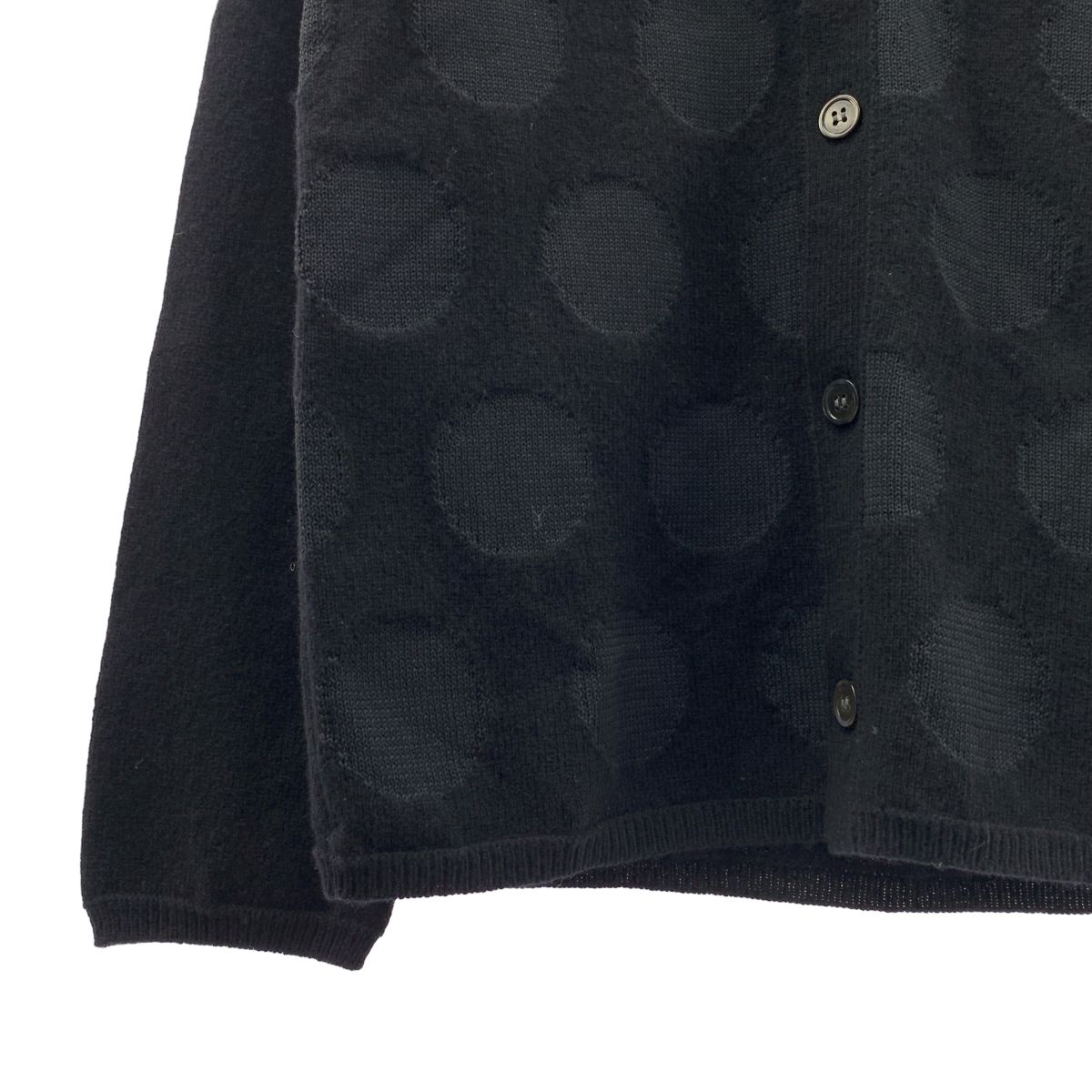 【美品】  COMME des GARCONS HOMME DEUX / コムデギャルソンオムドゥ | 2020AW | ドット ウール Vネックニット カーディガン | S | ブラック | メンズ 美品】 COMME des GARCONS HOMME DEUX / コムデギャルソンオムドゥ
