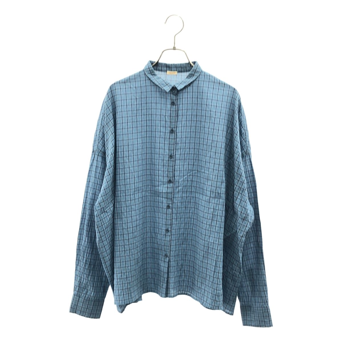 apuntob / アプントビー | コットン チェック シャツ | S | ブルー | レディース apuntob / アプントビー | コットン チェック シャツ | S | ブルー