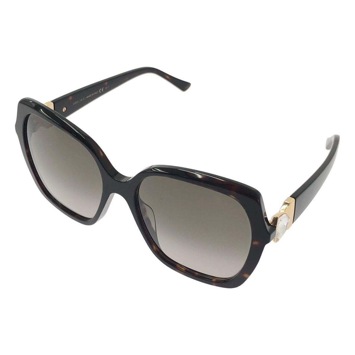 JIMMY CHOO / ジミーチュウ | MANON ビジュー グラデーション サングラス / アイウェア | 57□18 140 | ブラック | レディース
