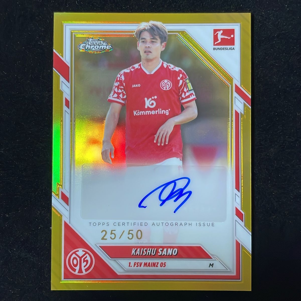 50枚限定】佐野海舟 Kaishu Sano Topps Chrome Bundesliga 2025-26 /50