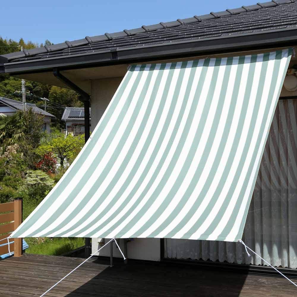 新品 サンシェード日よけ オーニング 幅190×丈270cm 1枚 ハリー2（ライトグリーン）