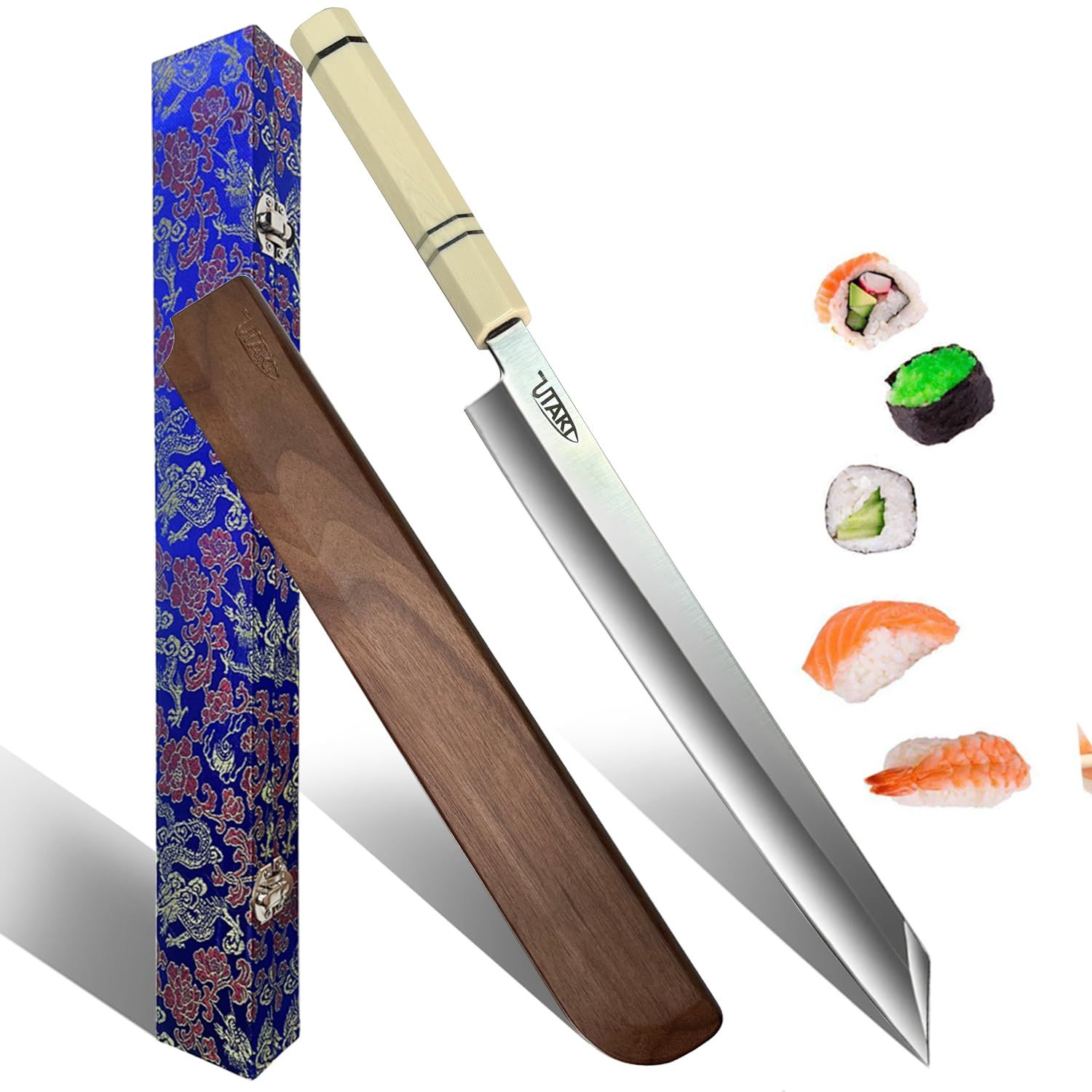 ONo.795　中古　柳刃包丁/刺身包丁(正吉) 刺身包丁／送料無料】☆正本 河豚引き 職人向 刃渡26.8㌢☆中古
