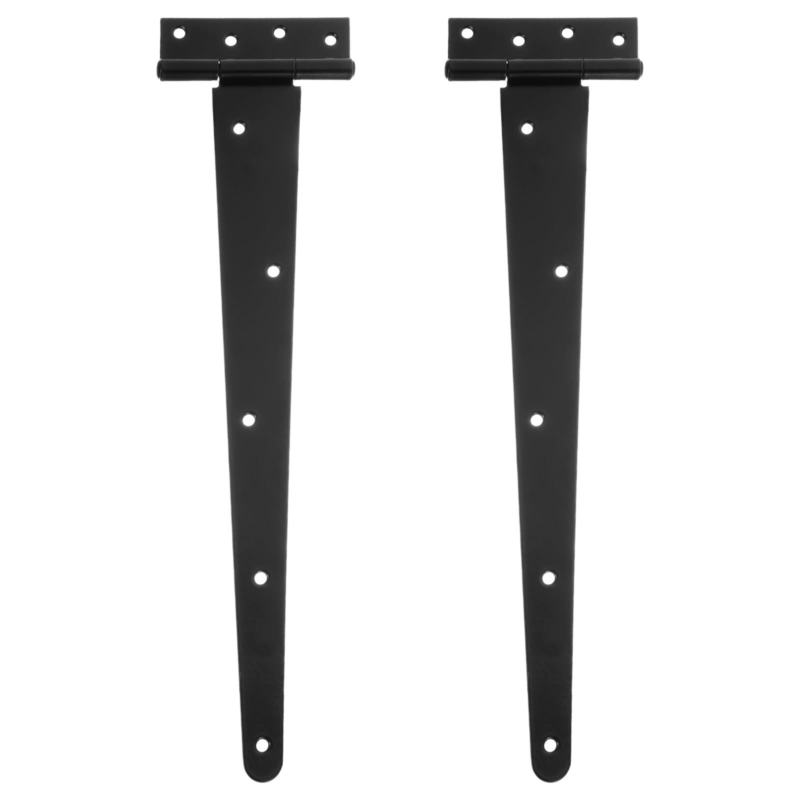 新品 uxcell 蝶番 Tストラップドアヒンジ 丁番 木製納屋柵の庭扉用 アイアン 400mm ブラック 2個入り