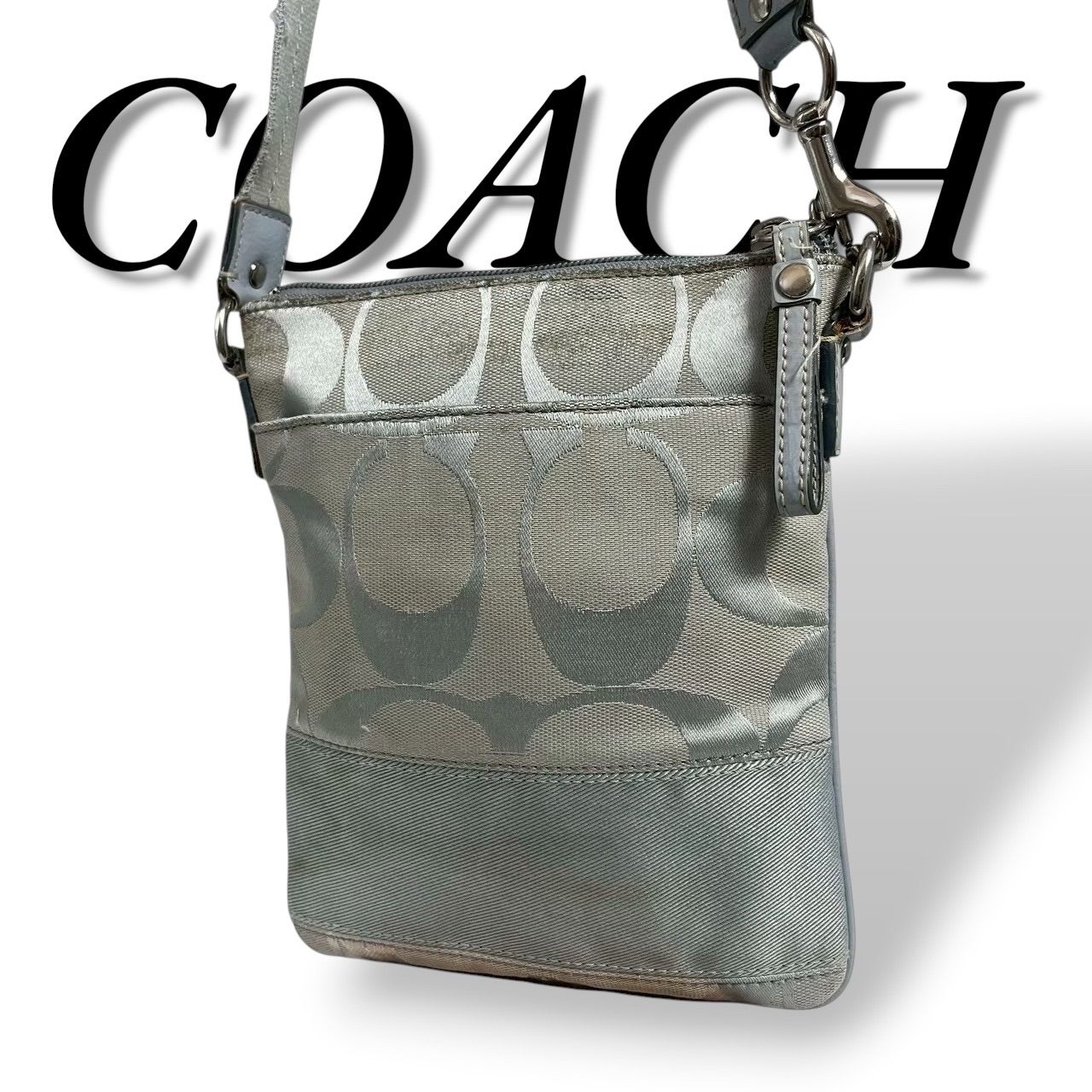 Coach ショルダーバッグ グレー キャンバス - COACH ボディバッグ 