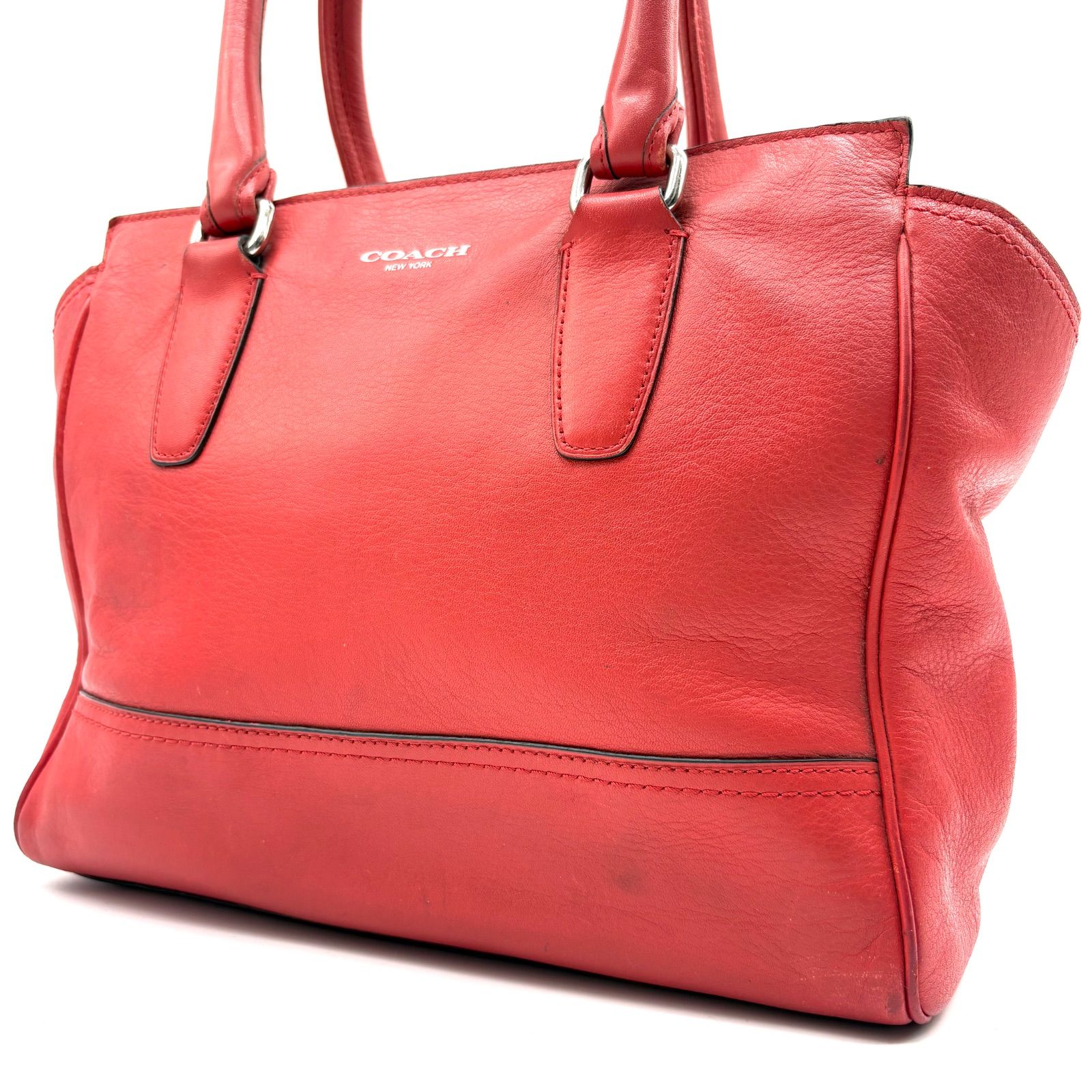 COACH y2k Authentic Red Leather Handbag tassel Crossbody Bag 